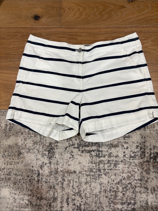 Nautica Pants - Nautica Striped White and Navy Cotton Shorts Women’s Size 12